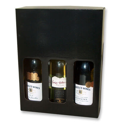 3 x 750mL Bottle  Black Carry Pack